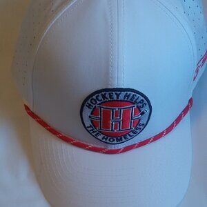 Hockey Cap Hat "Hockey Helps The Homeless" White, Stylish, New, Adjustable